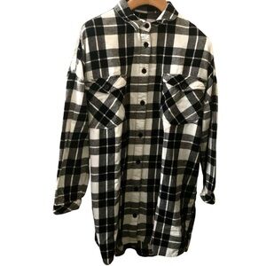 Jeaniologie Black Plaid Long Sleeve Shirt Men XXL Oversized Grunge Style Y2K